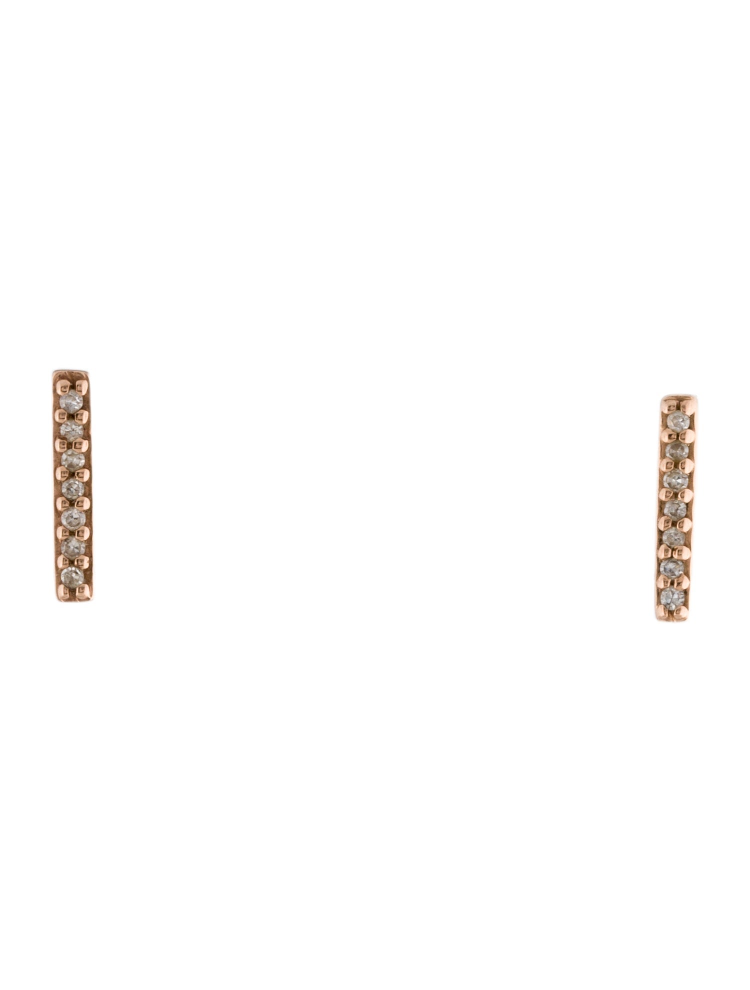 Earrings 14K Diamond Bar Stud Earrings