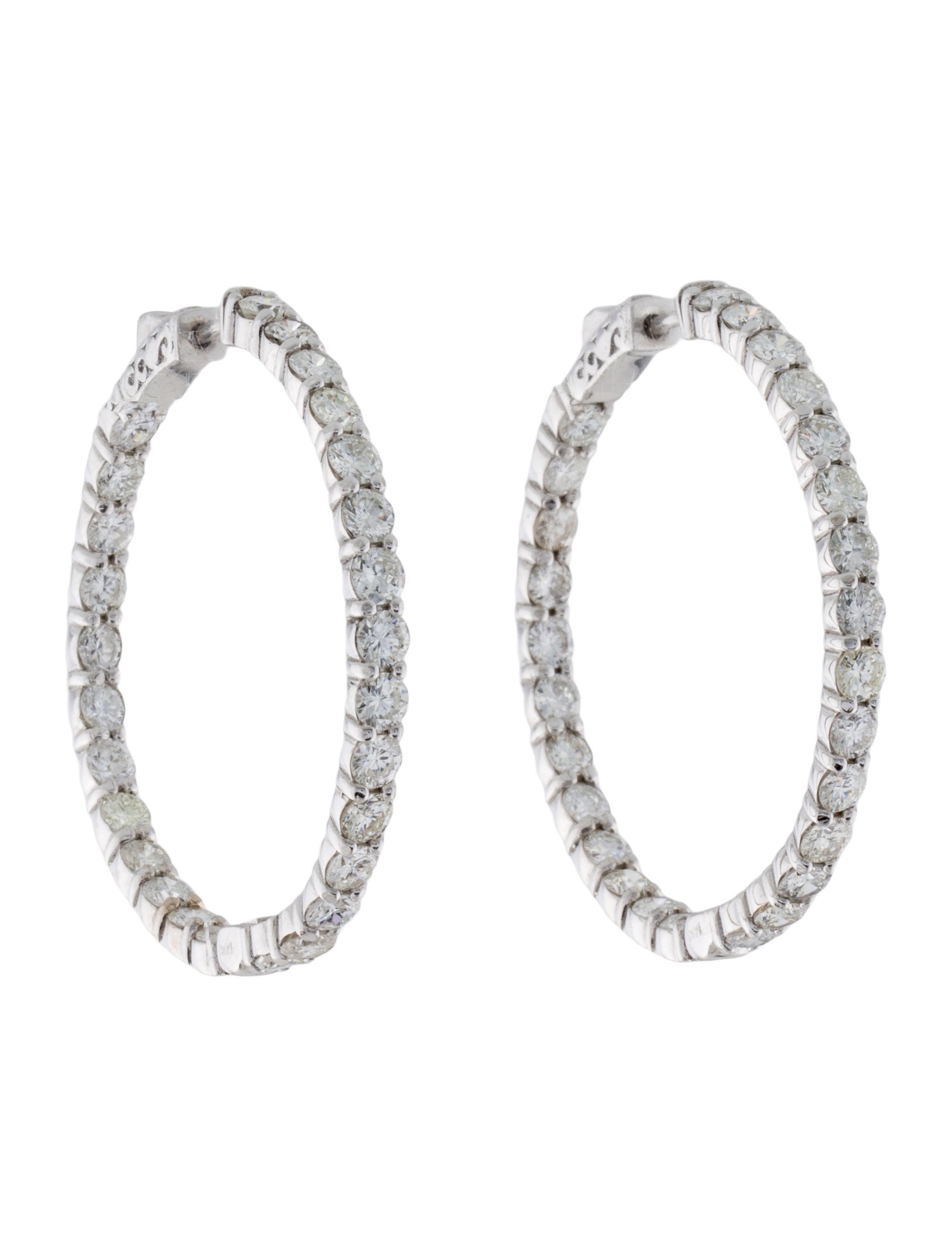 Earrings 14K 5.25ctw Diamond Inside Out Hoop Earrings
