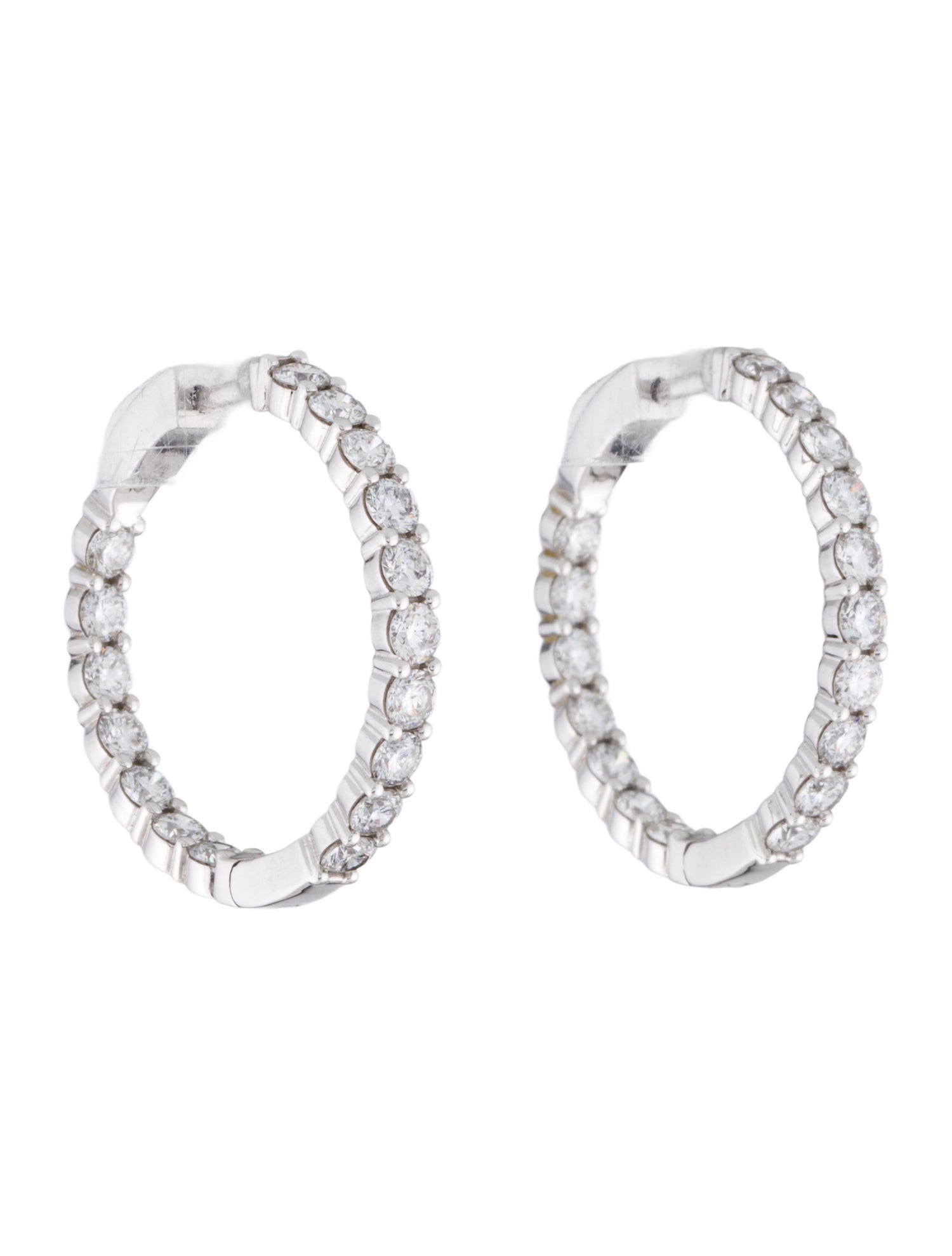 Earrings 14K 2.72ctw Lab-Grown Diamond Inside-Out Hoop