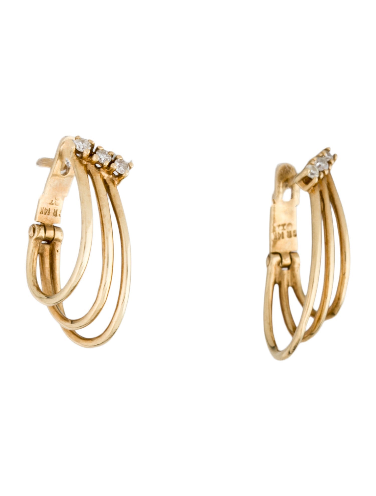 Earrings 14K Diamond Hoop Earrings