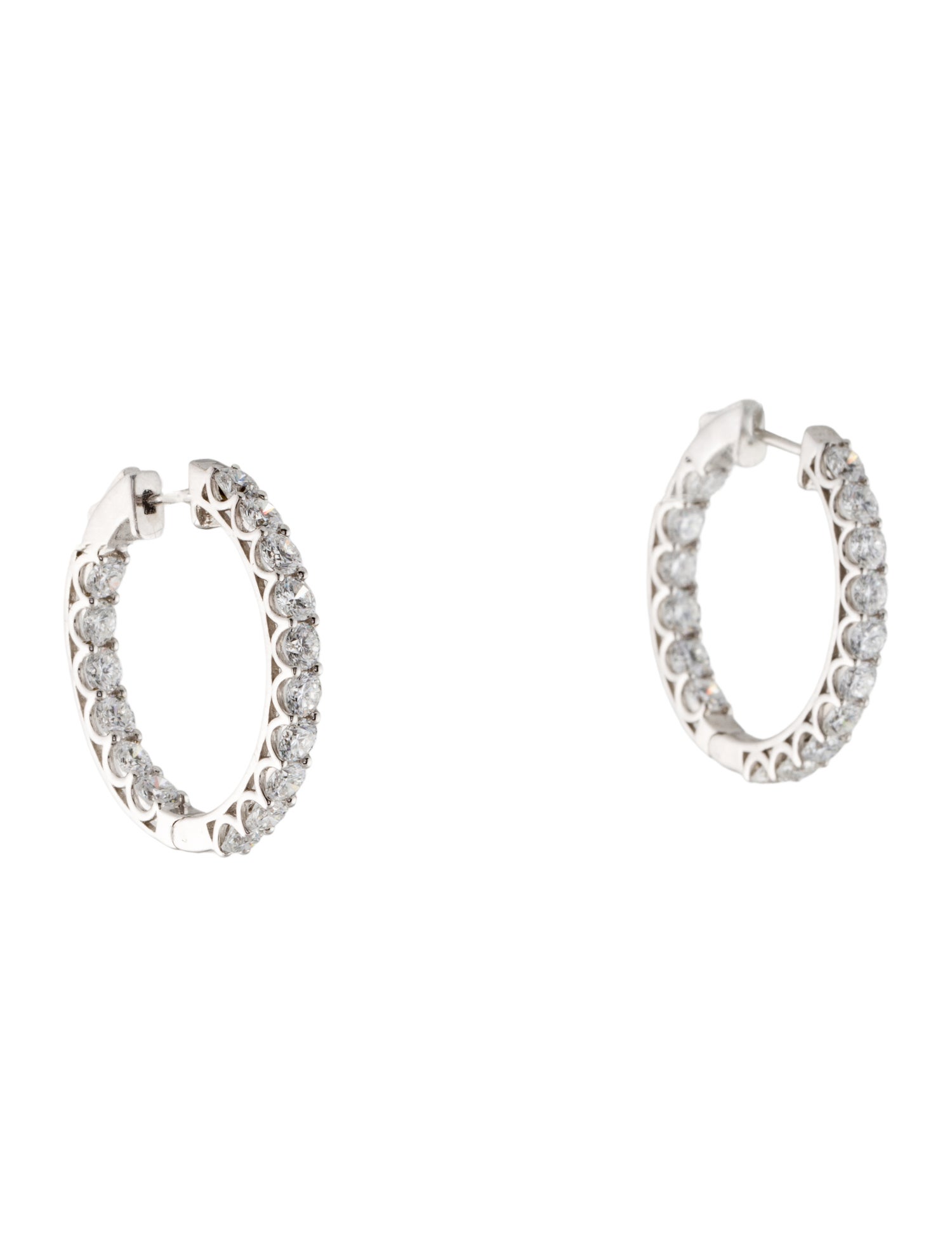 Earrings 14K 3.98ctw Lab-Grown Diamond Inside Out Hoop Earrings