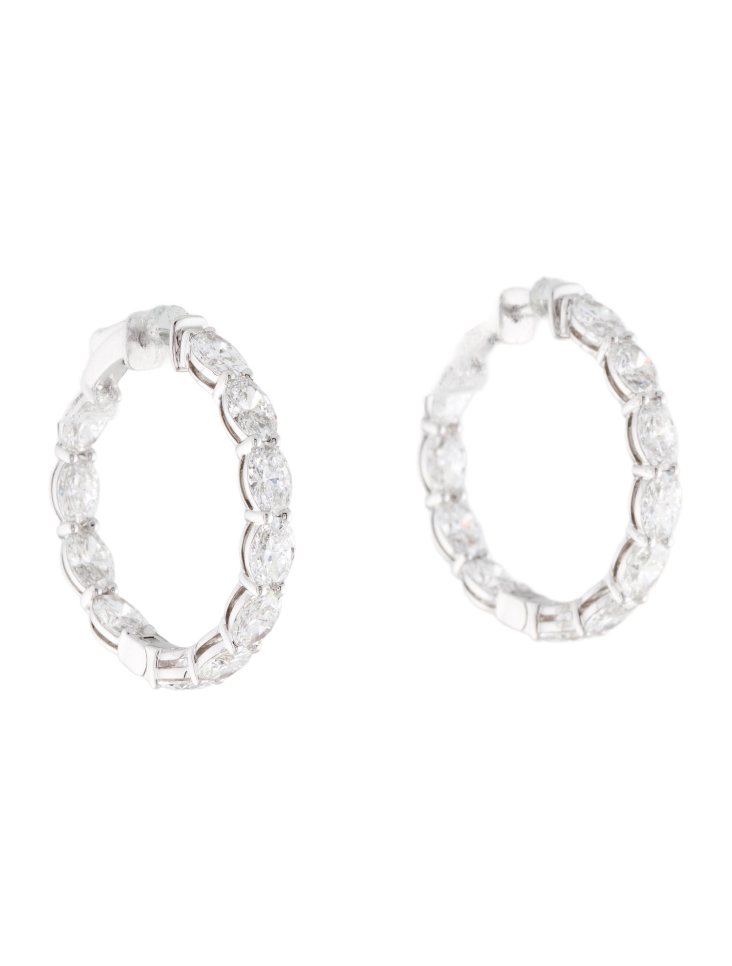 Earrings 14K 5.06ctw Lab-Grown Diamond Hoop Earrings