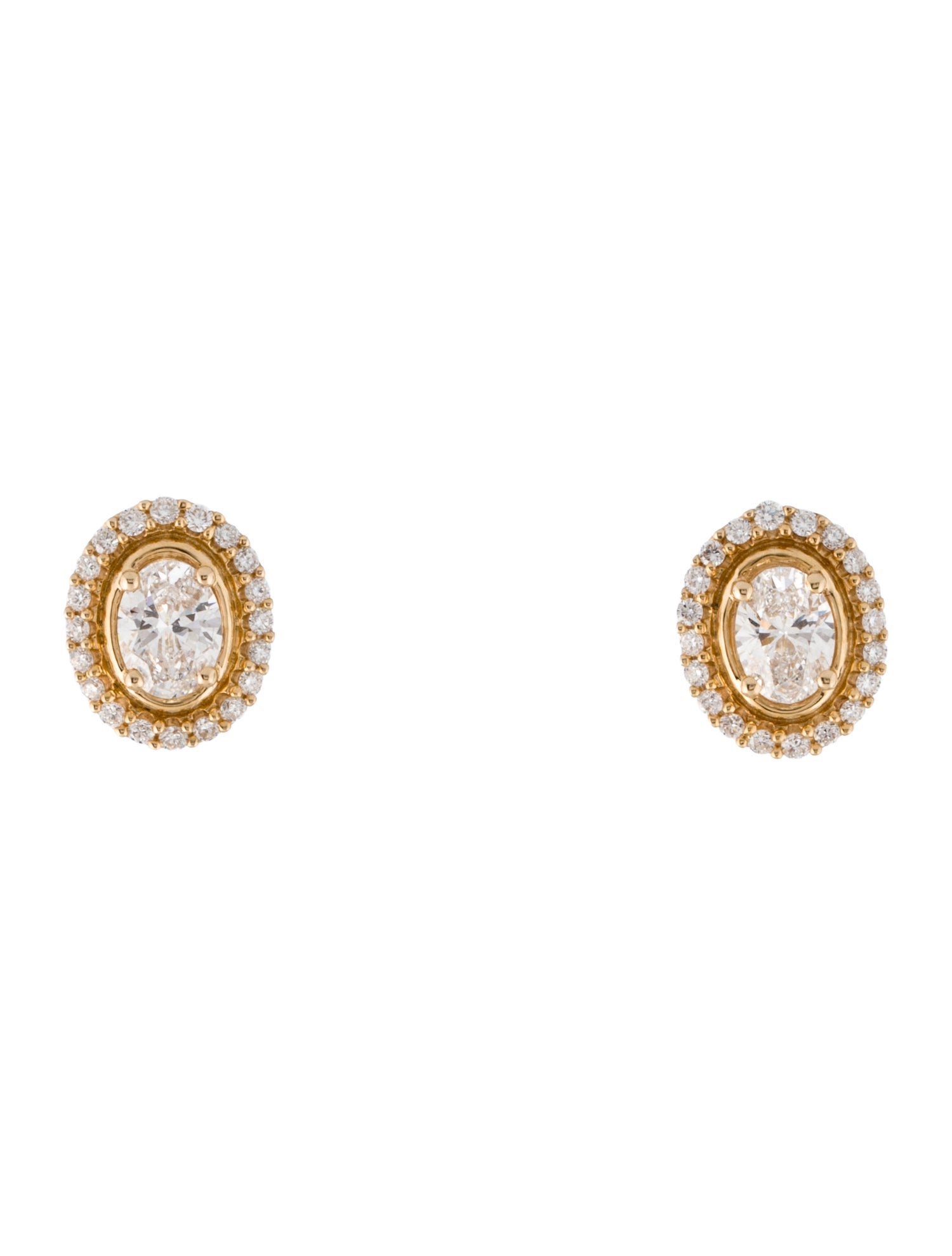 Earrings 14K 1.00ctw Lab-Grown Diamond Halo Set Stud