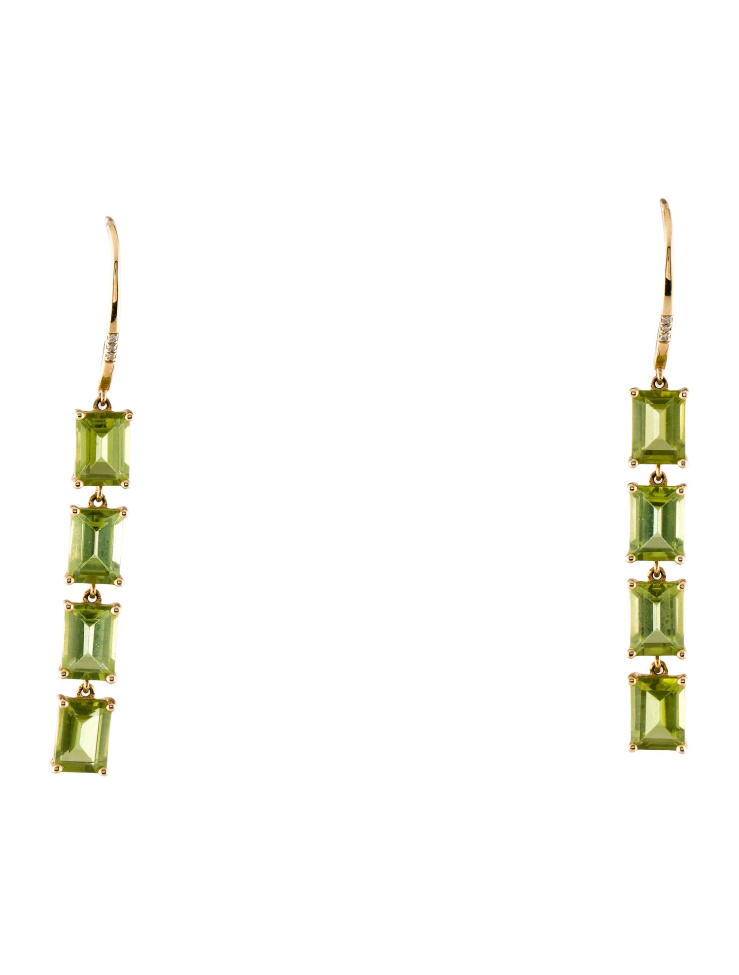 Earrings 14K 7.90ctw Peridot & Diamond Drop Earrings