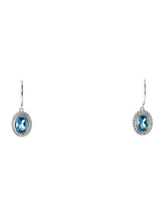Earrings 14K 1.48ctw Topaz & Diamond Drop Earrings