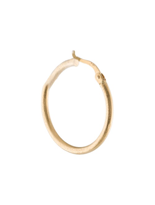 Earrings 14K Brushed Single Hoop Earring