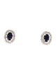 Earrings 14K Sapphire & Diamond Stud Earrings