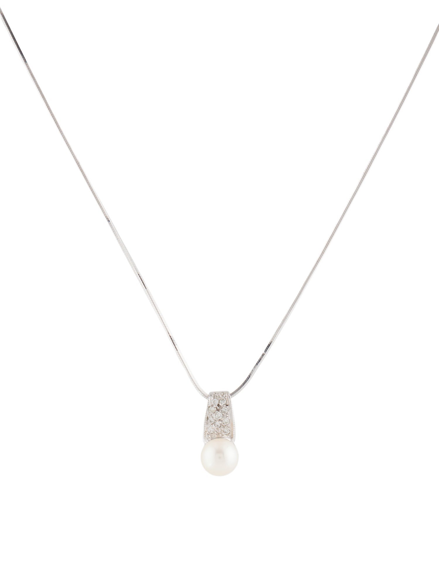 Earrings 14K Pearl & Diamond Necklace & Stud Set