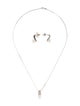 Earrings 14K Pearl & Diamond Necklace & Stud Earrings Set