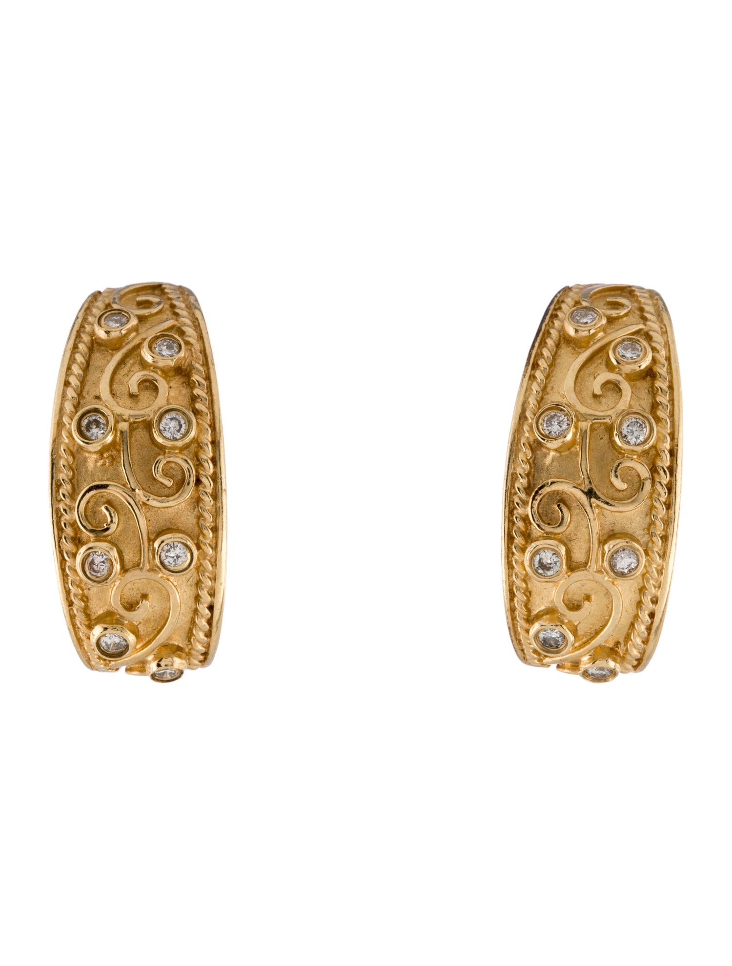 Earrings 14K Diamond Large Huggie