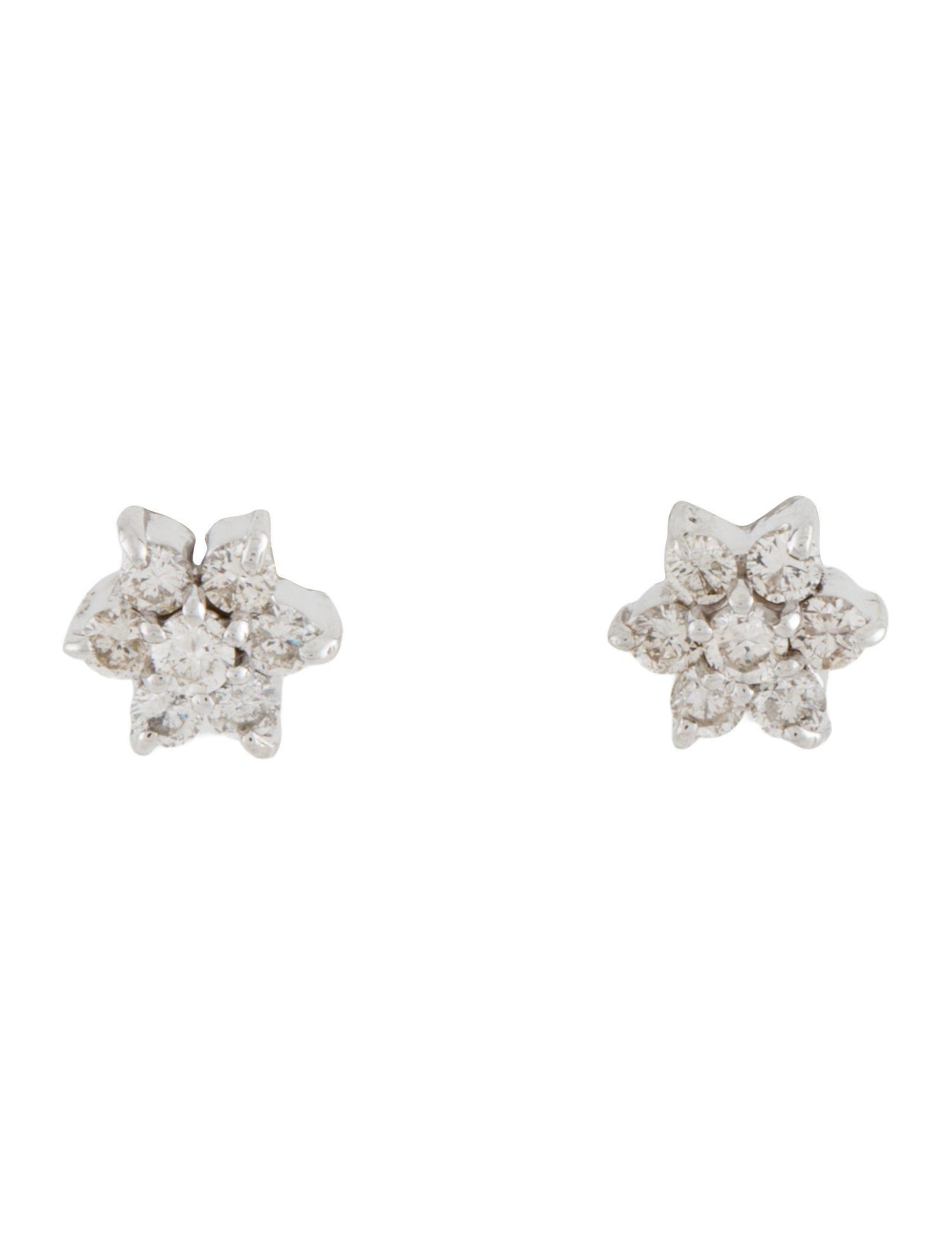 Earrings 14K Diamond Star Stud Earrings
