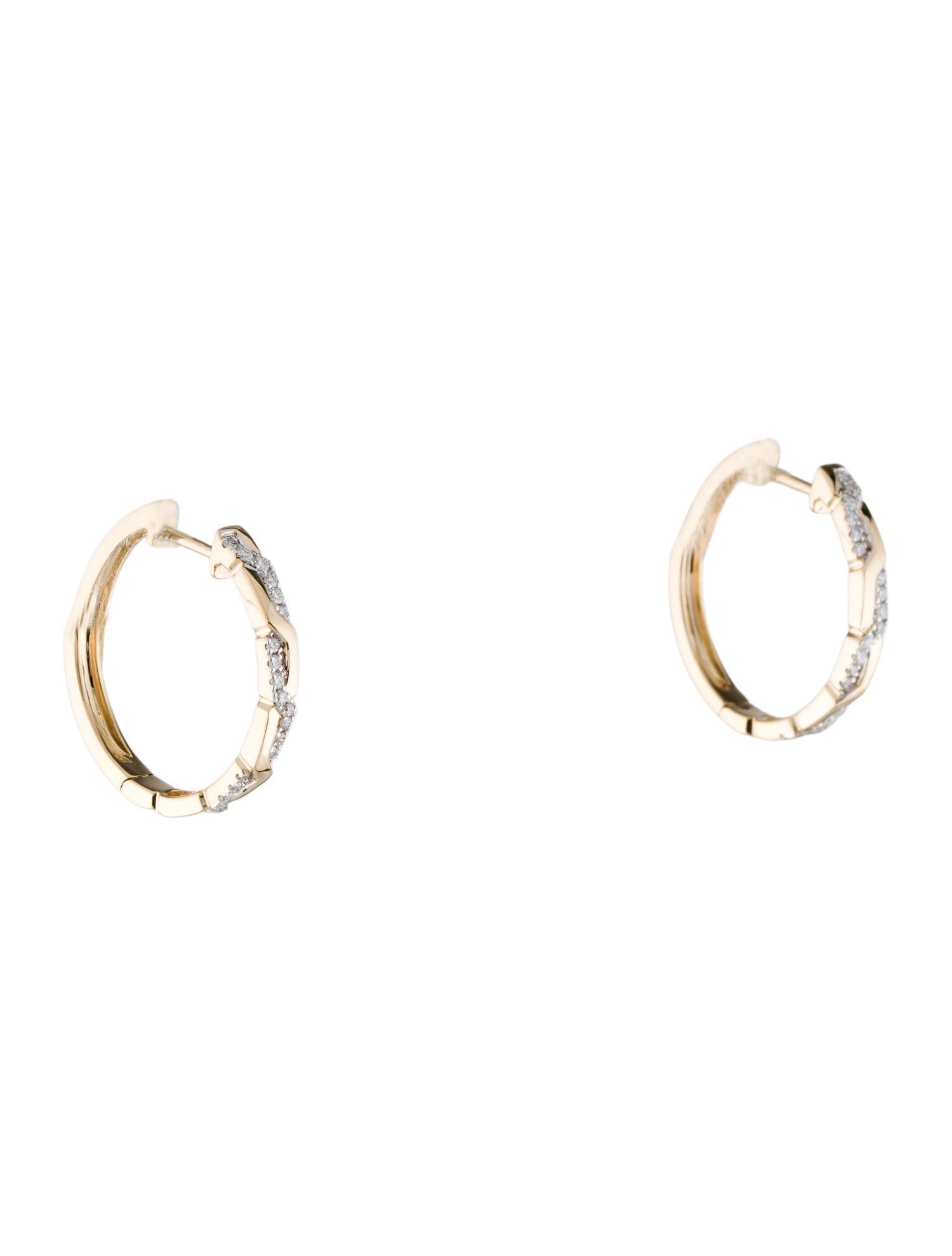 Earrings 14K Diamond Hoop Earrings