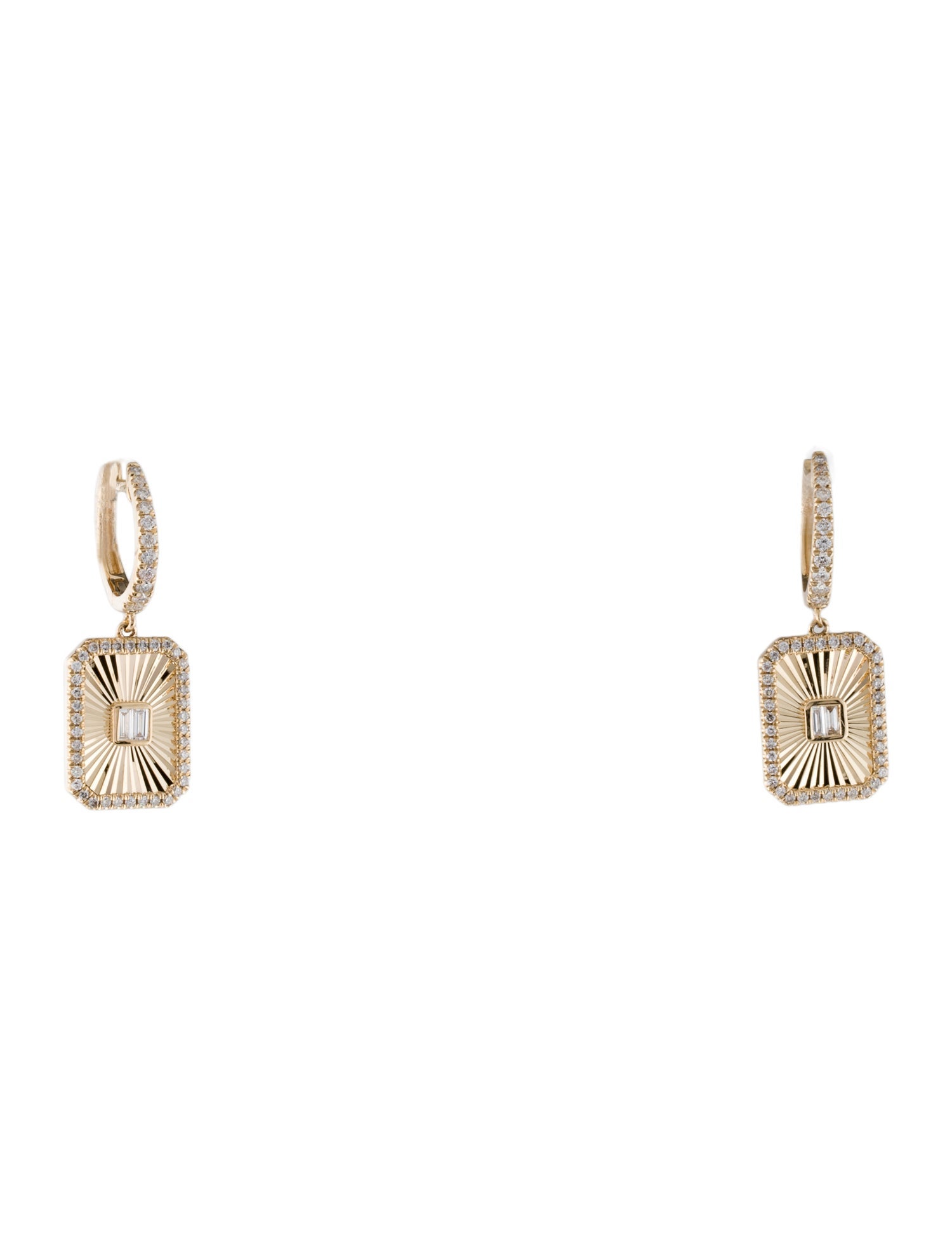 Earrings 14K Diamond Huggie Drop Earrings