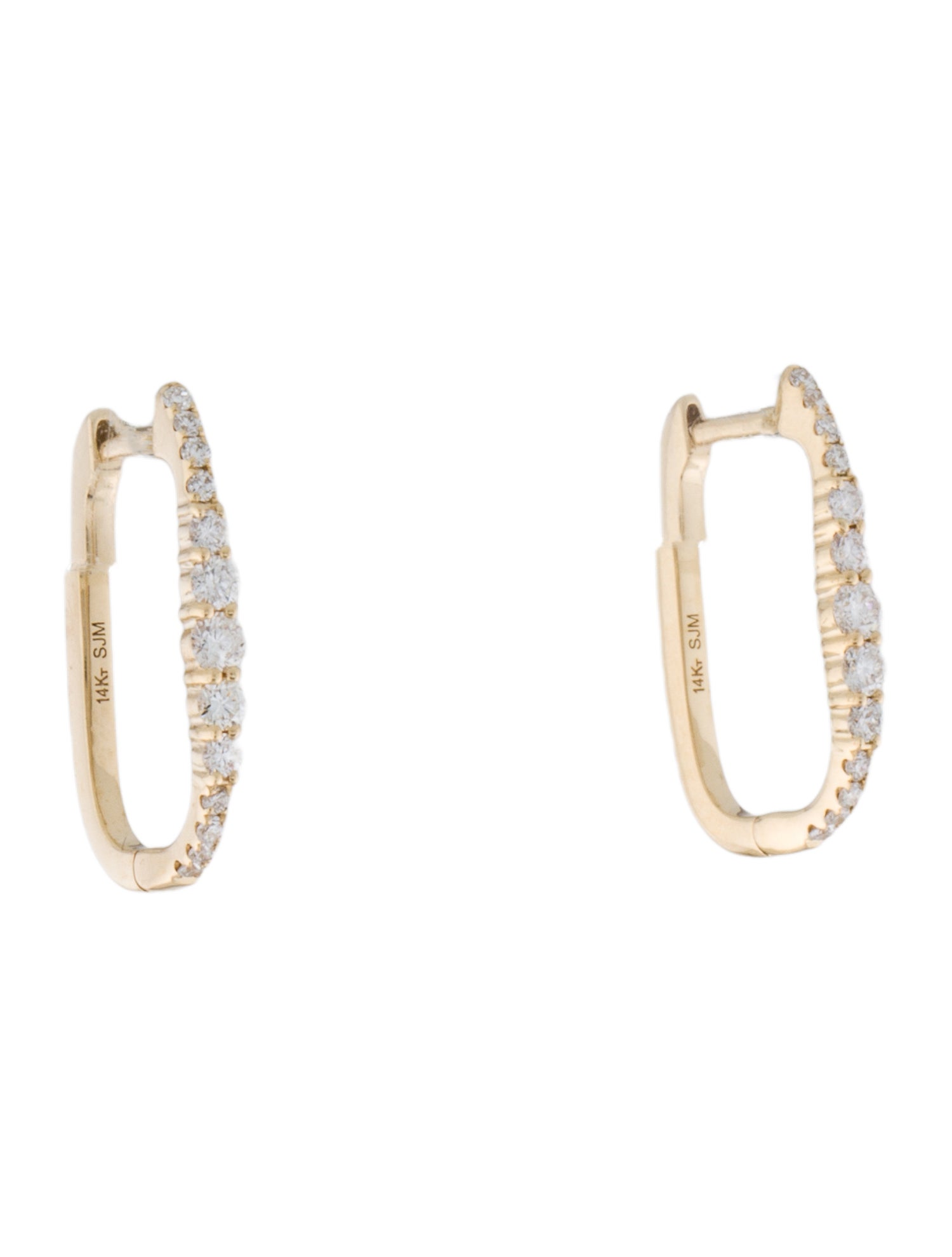 Earrings 14K Diamond Graduate Hoop Earrings