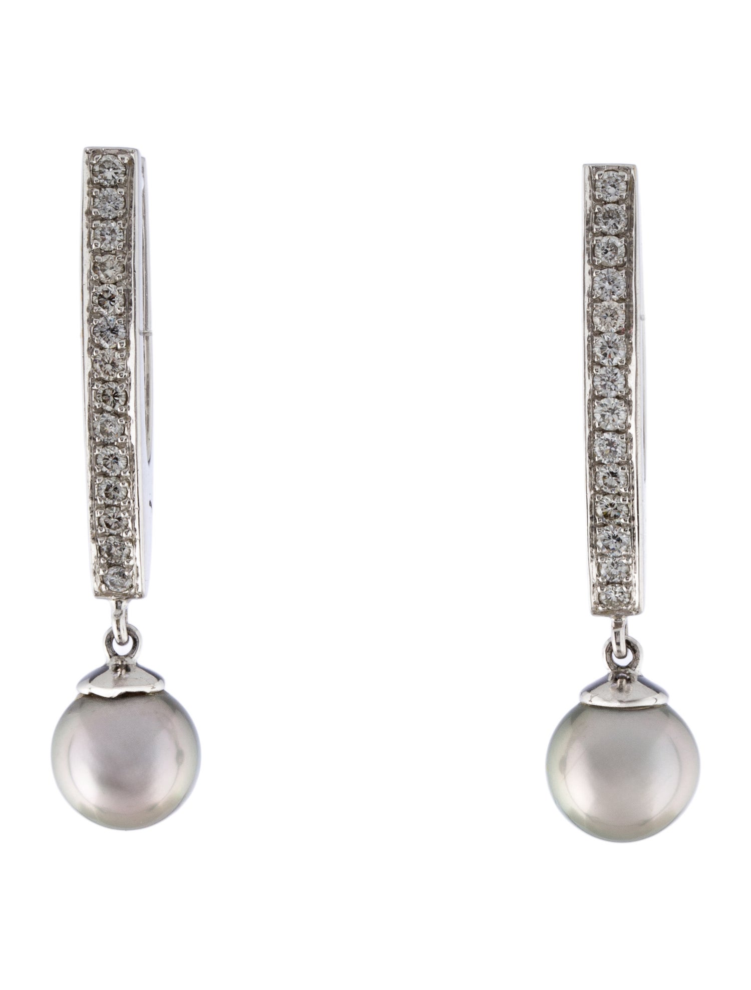 Earrings 18K Pearl & Diamond Drop Earrings