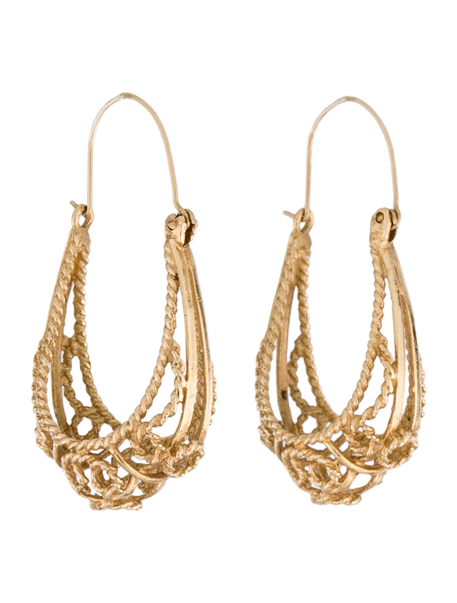 Earrings 14K Wire Basket Drop Earrings