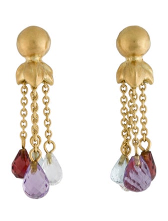 Earrings 18K Multi-Stone Chain Drop Earrings