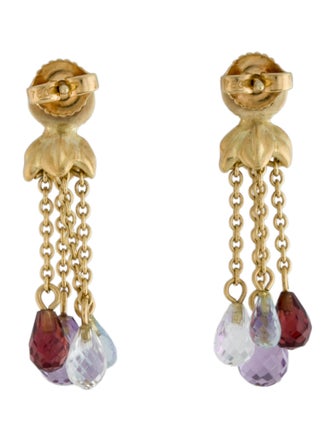 Earrings 18K Multi-Stone Chain Drop Earrings