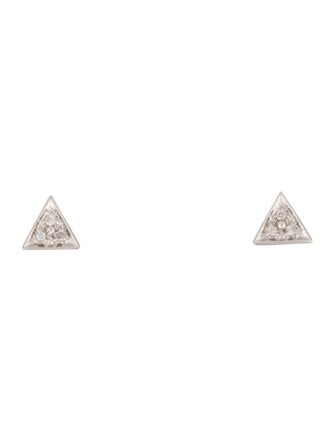 Earrings 18K Diamond Triangle Stud Earrings