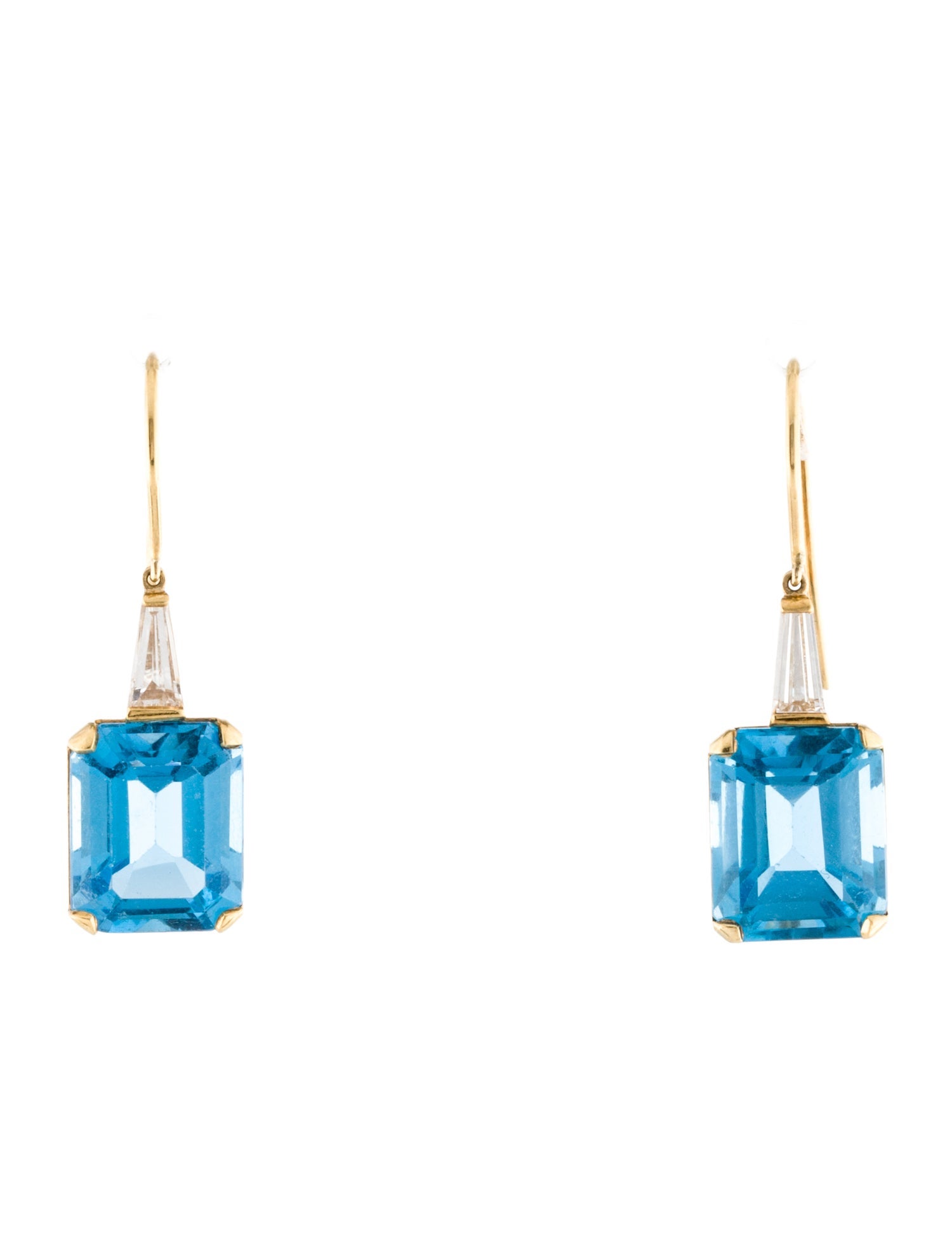 Earrings 18K 10.71ctw Topaz & Diamond Drop Earrings