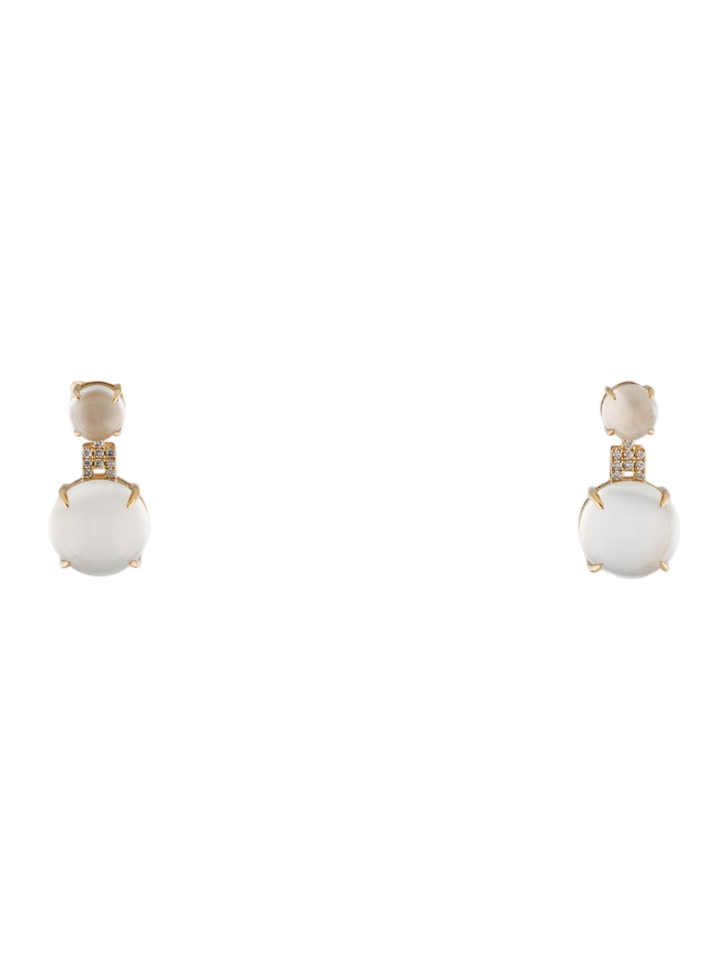 Earrings 18K Cat Eye Moonstone & Lab-Grown Diamond Drop Earrings