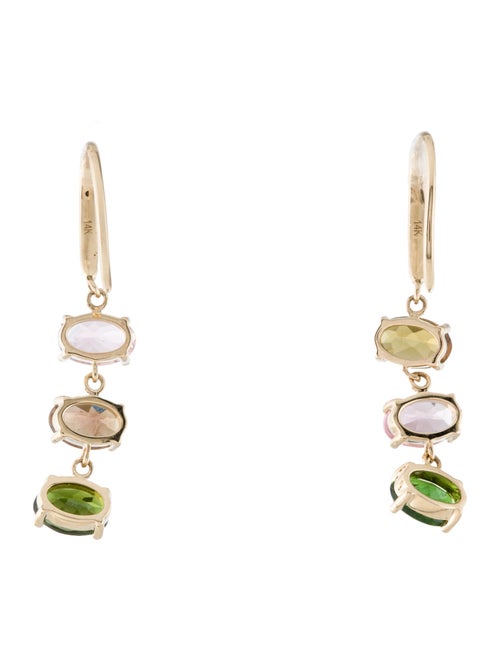 Earrings 14K 2.28ctw Tourmaline & Diamond Drop Earrings