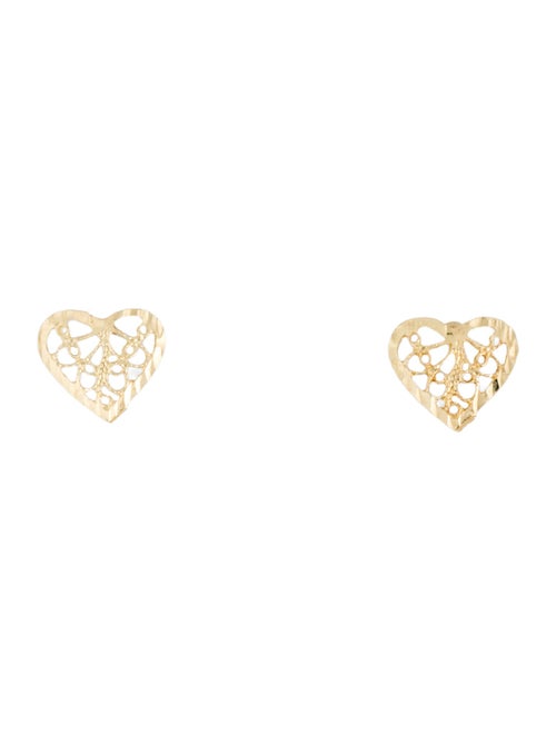 Earrings 14K Heart Stud Earrings