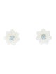 Earrings 14K 1.12ctw Zircon & Mother of Pearl Convertible Flower Jacket Stud Earring