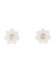 Earrings 14K 1.12ctw Zircon & Mother of Pearl Convertible Flower Jacket Stud Earring