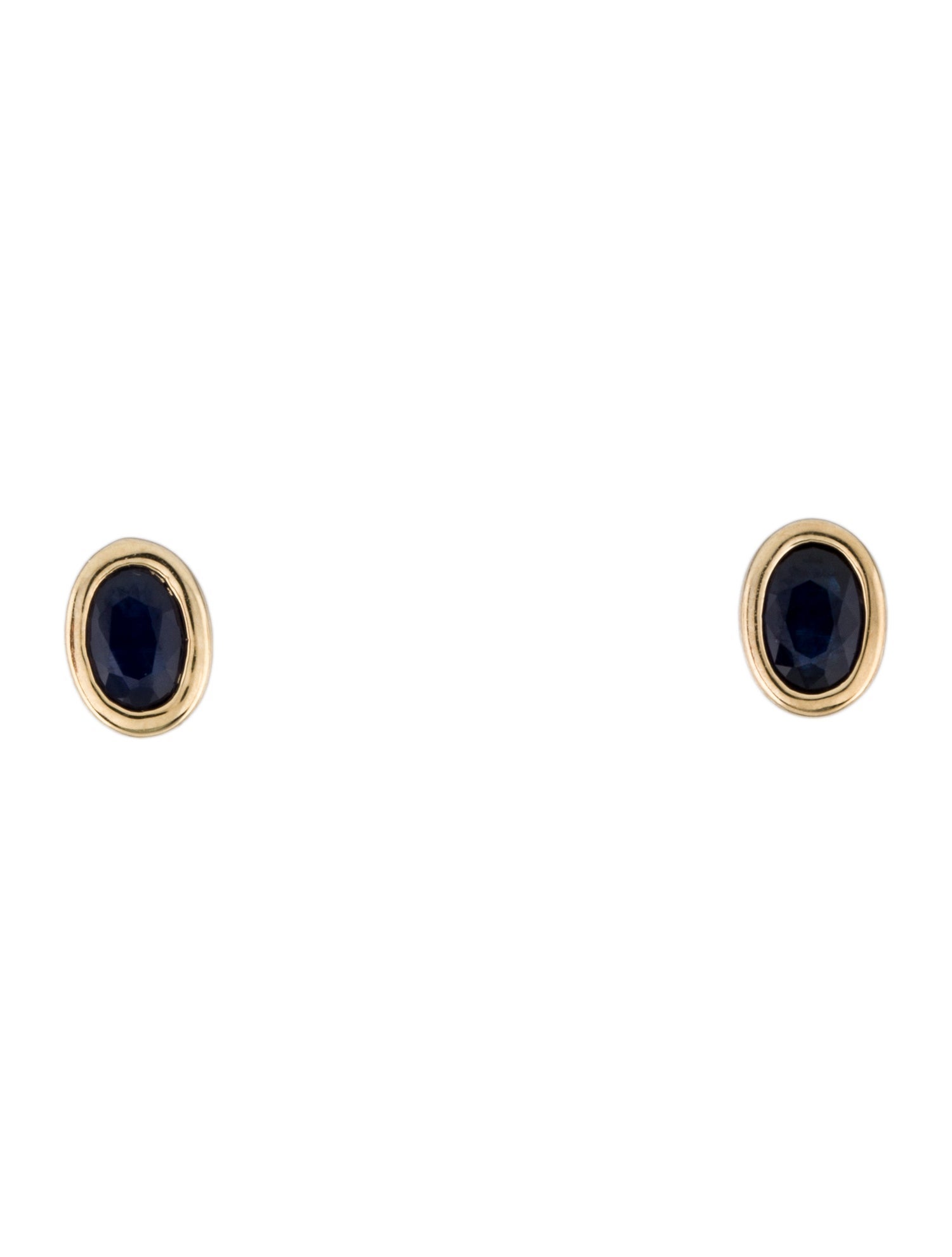 Earrings 14K 1.16ctw Sapphire Solitaire Stud Earrings