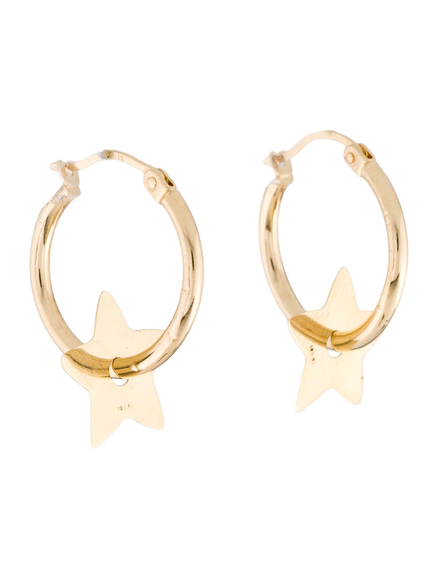 Earrings 14K Star Hoop Earrings