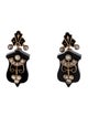 Earrings Victorian 14K Pearl & Onyx Drop Earrings