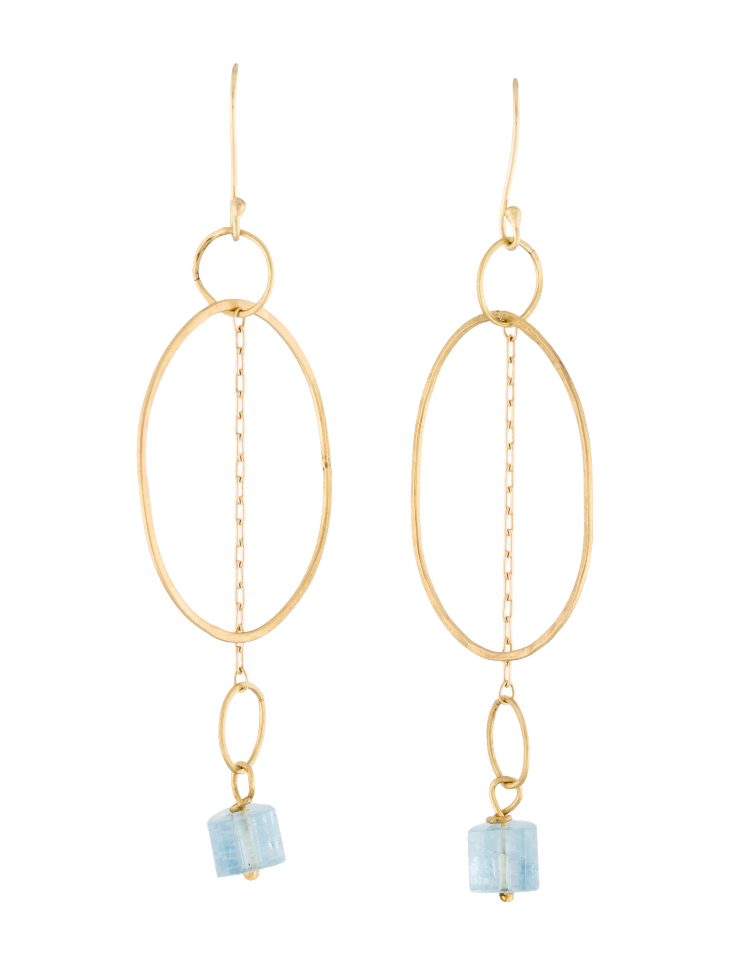 Earrings 22K Aquamarine Drop