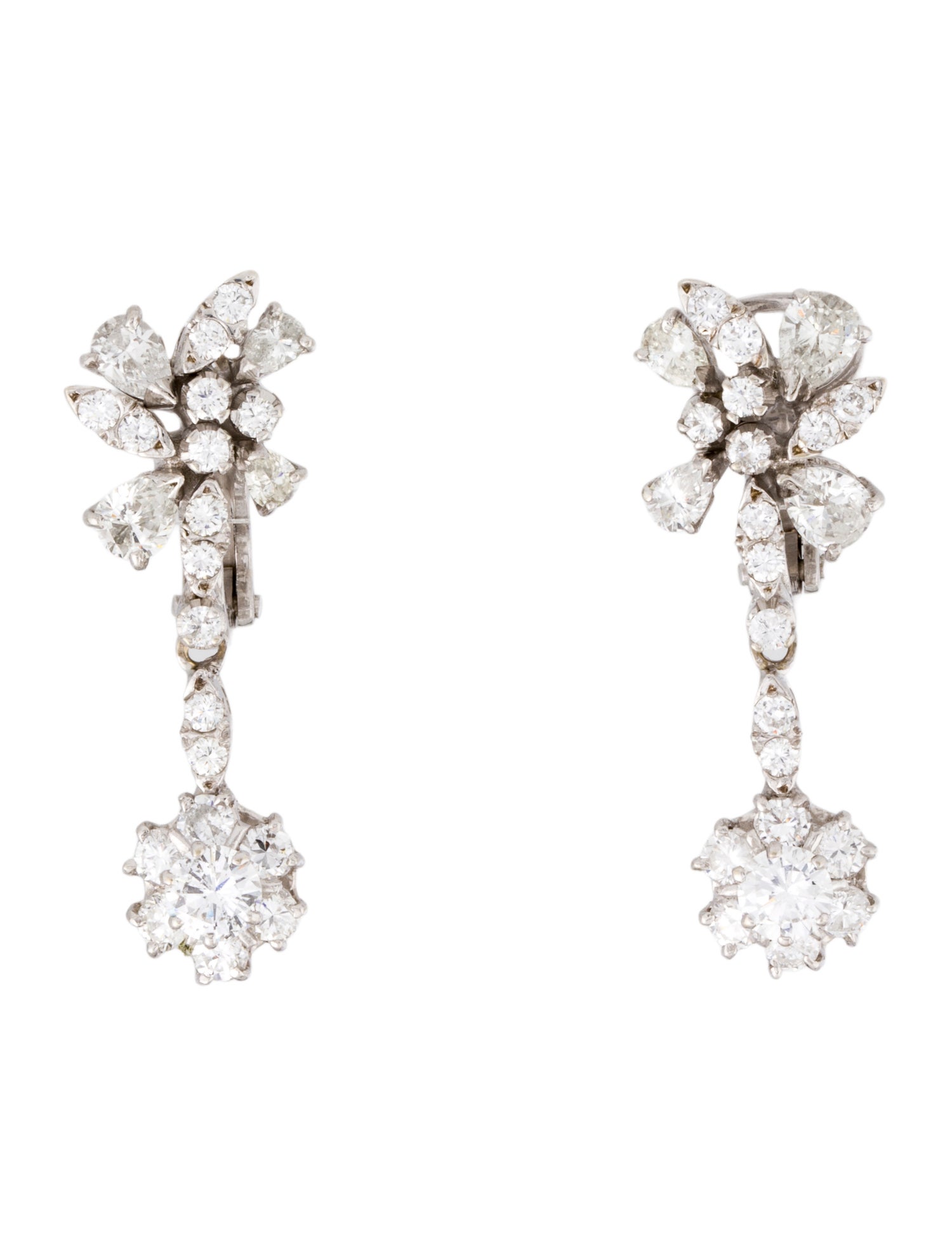 Earrings 18K 3.84ctw Diamond Drop Earrings