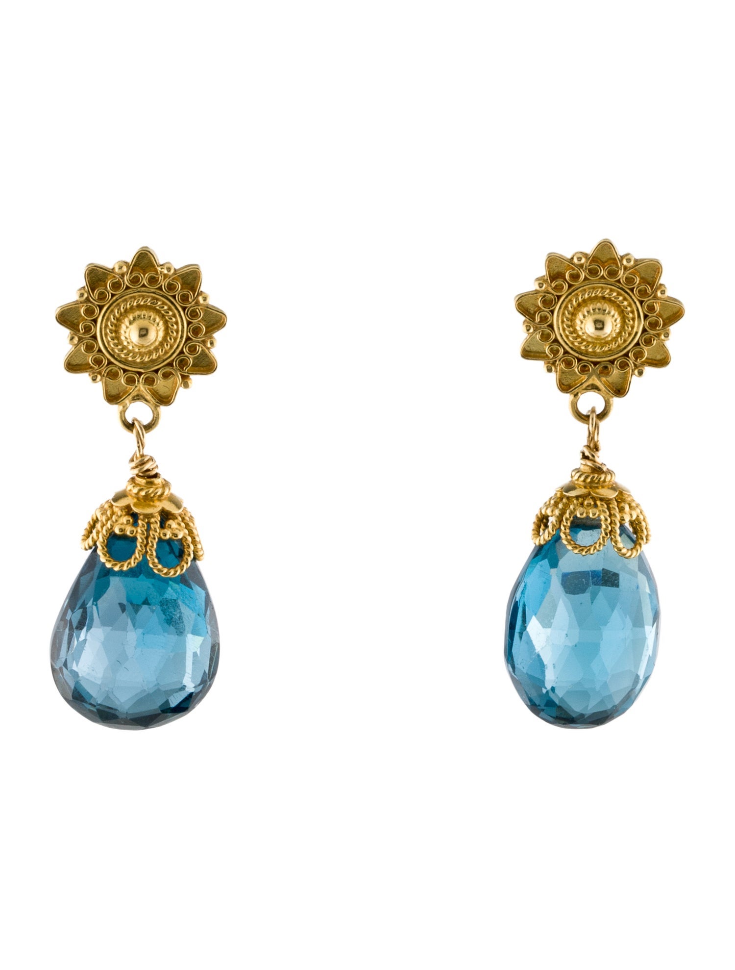 Earrings 18K Topaz Drop Earrings