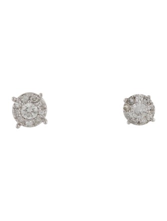 Earrings 14K Diamond Asymmetrical Stud Earrings