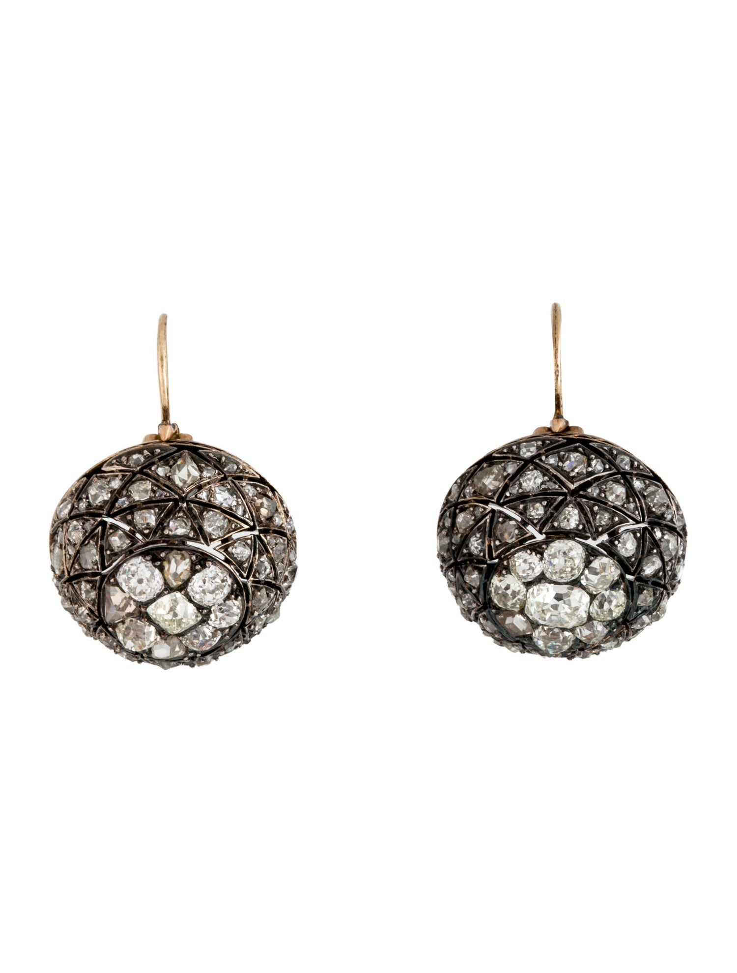 Earrings Diamond Dome Button Drop