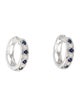 Earrings 14K Diamond & Sapphire Huggie Earrings