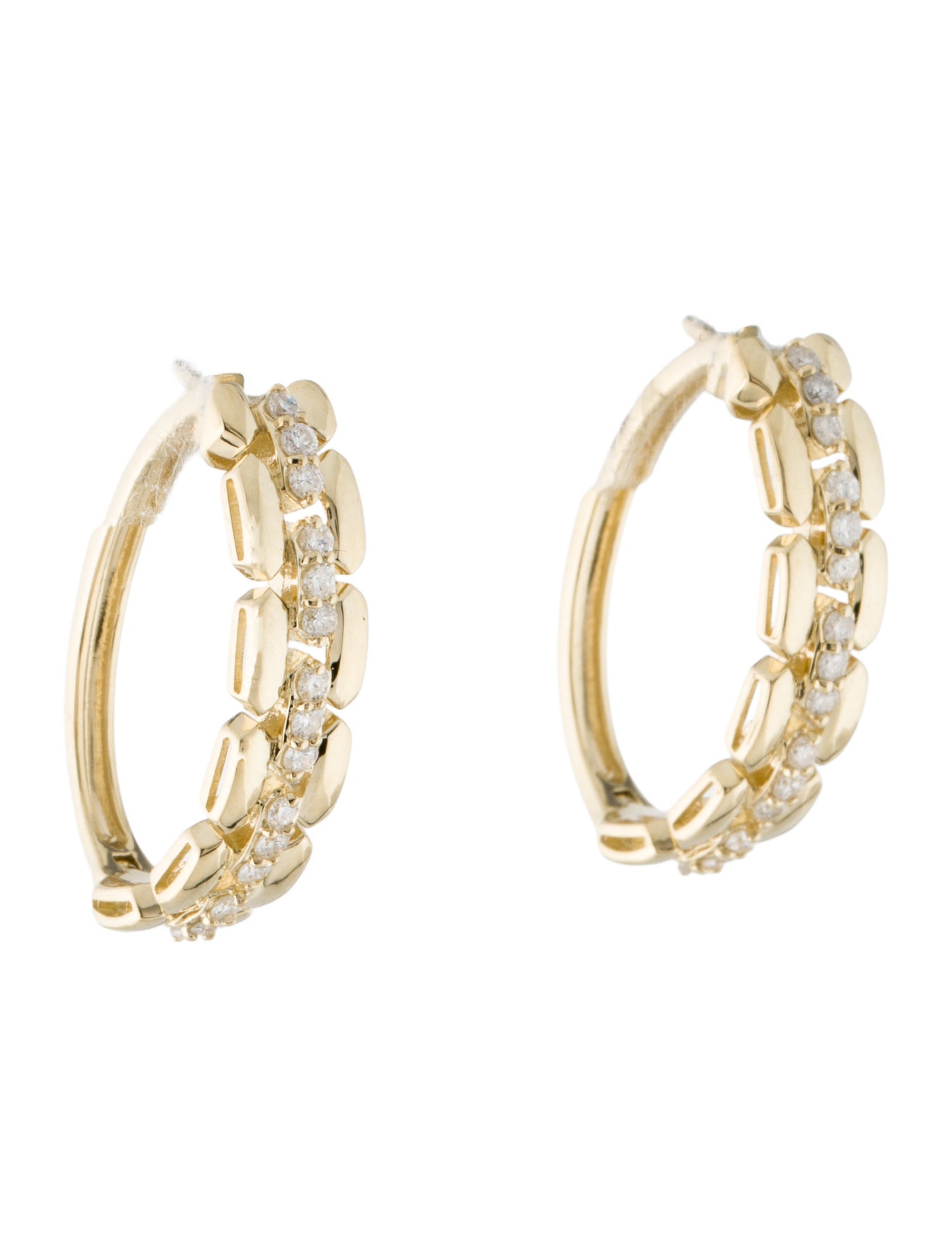 Earrings 14K Diamond Hoop Earrings