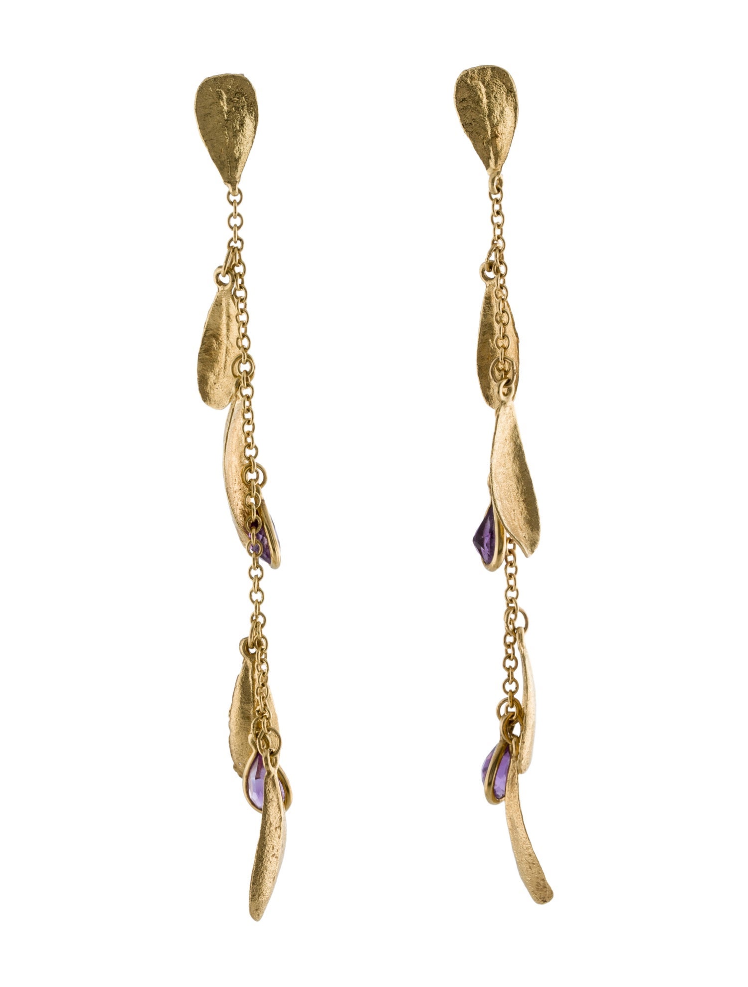 Earrings 18K Amethyst Chandelier