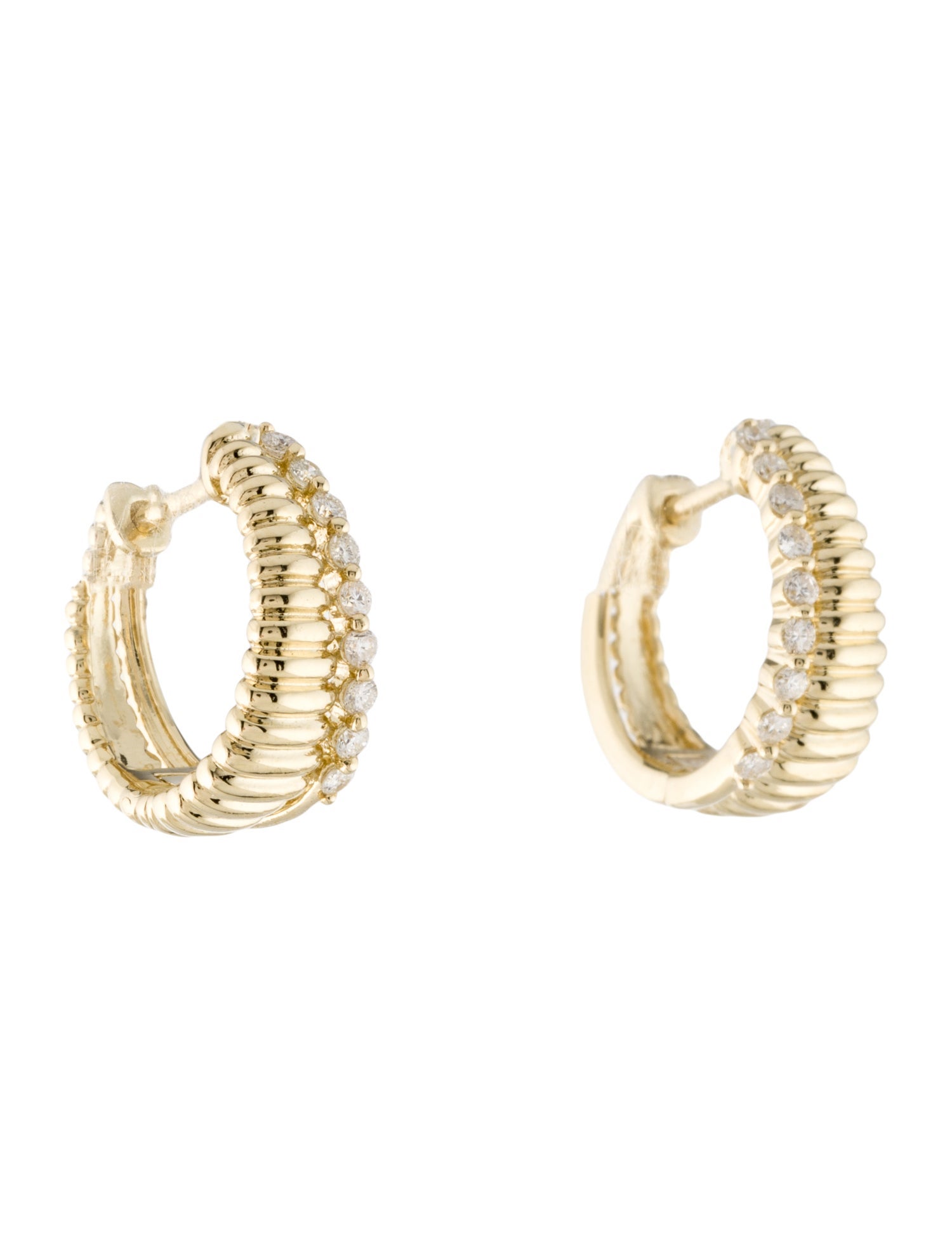 Earrings 14K Diamond Huggie Earrings