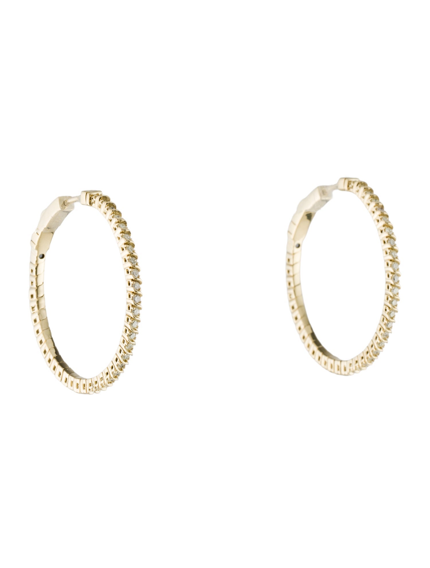 Earrings 14K Diamond Hoop Earrings