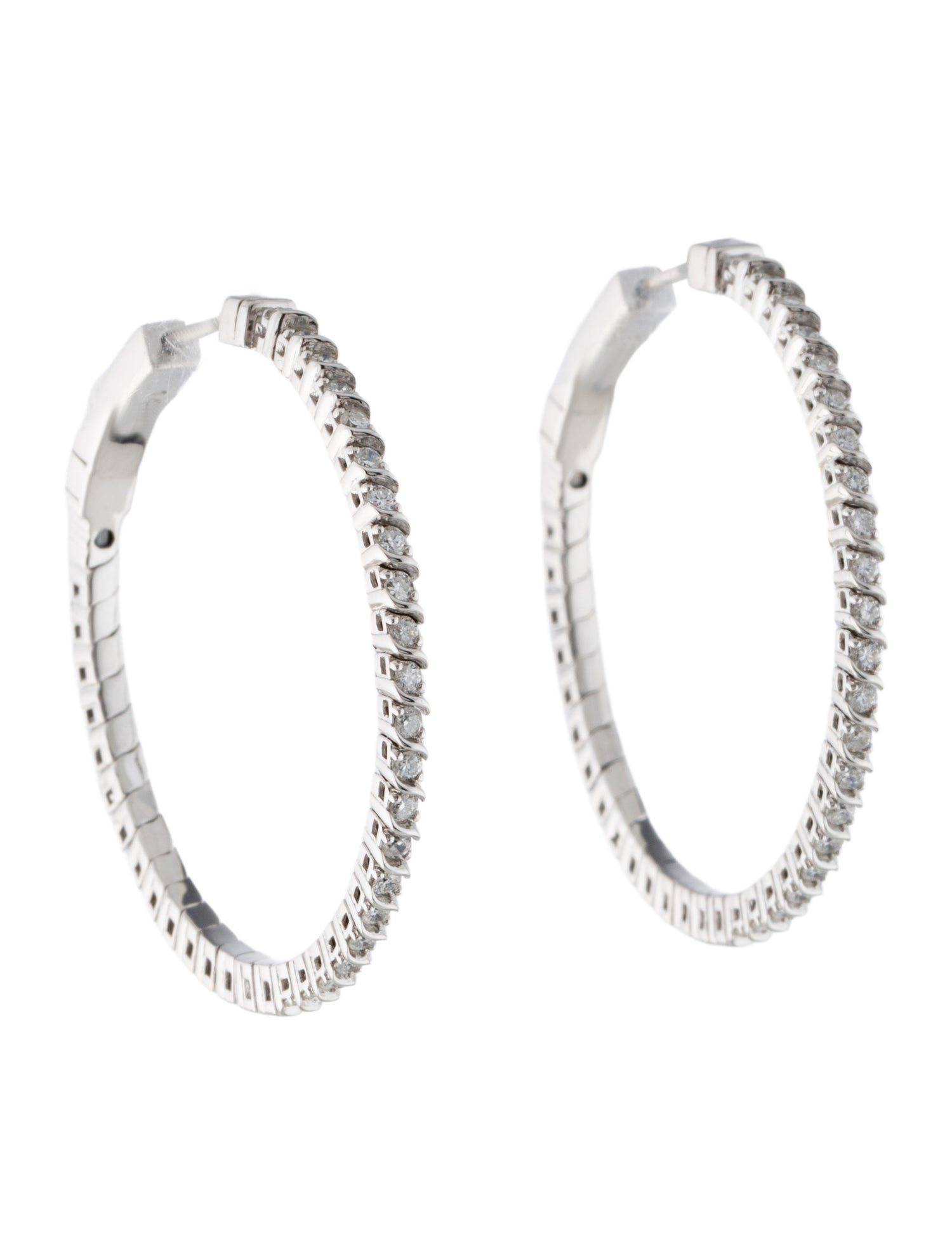Earrings 14K Diamond Hoop Earrings