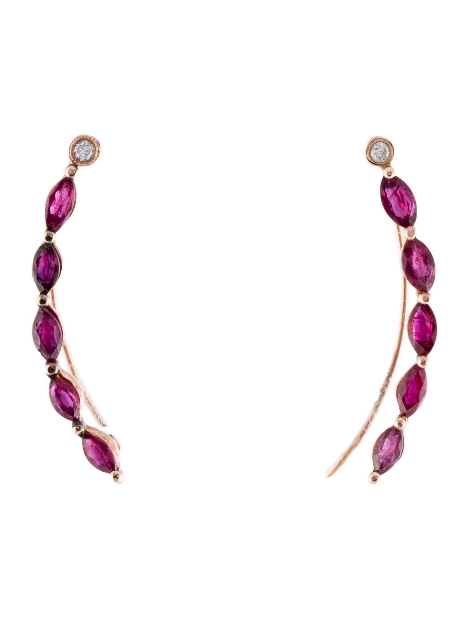 Earrings 14K 1.25ctw Ruby Ear-Climber