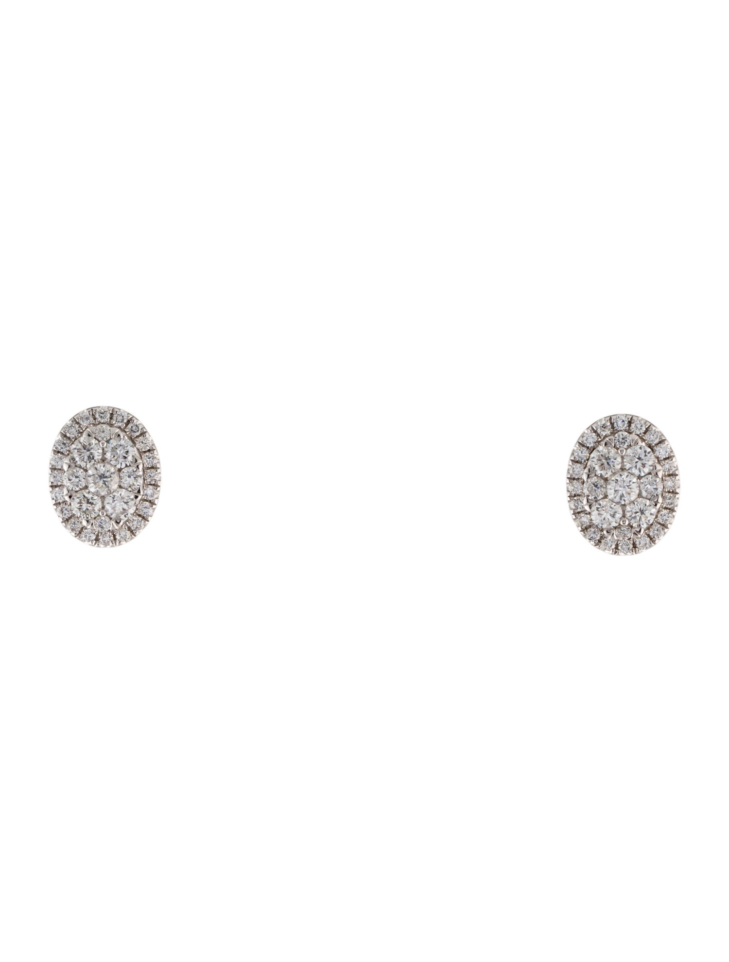 Earrings 14K 1.00ctw Diamond Cluster Stud Earrings