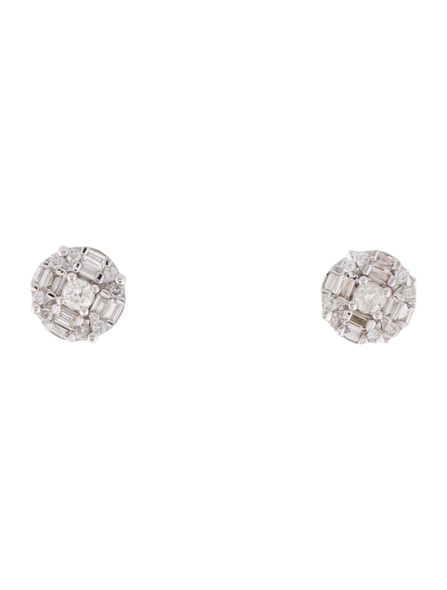 Earrings 14K Diamond Cluster Stud Earrings