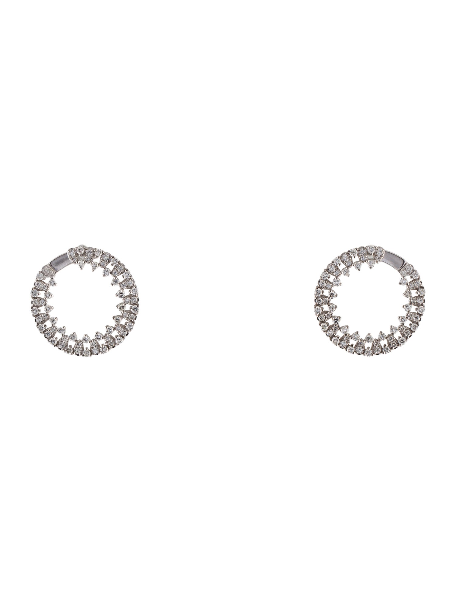 Earrings 14K 2.20ctw Diamond Sideway Hoop