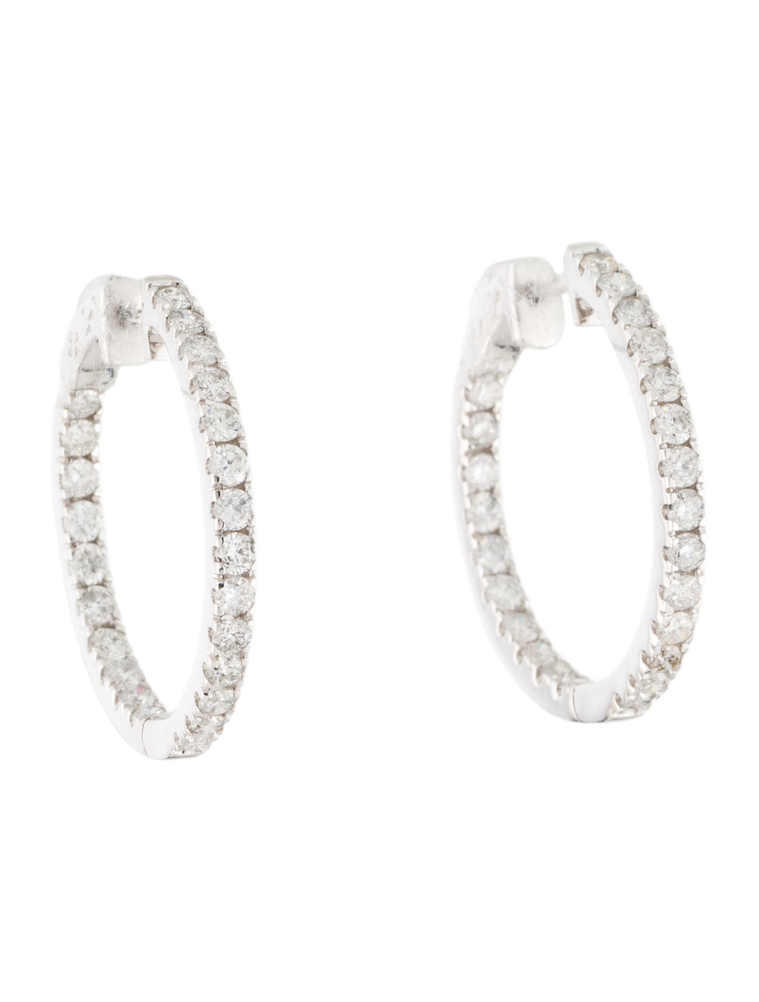 Earrings 14K 2.00ctw Diamond Inside-Out Hoop