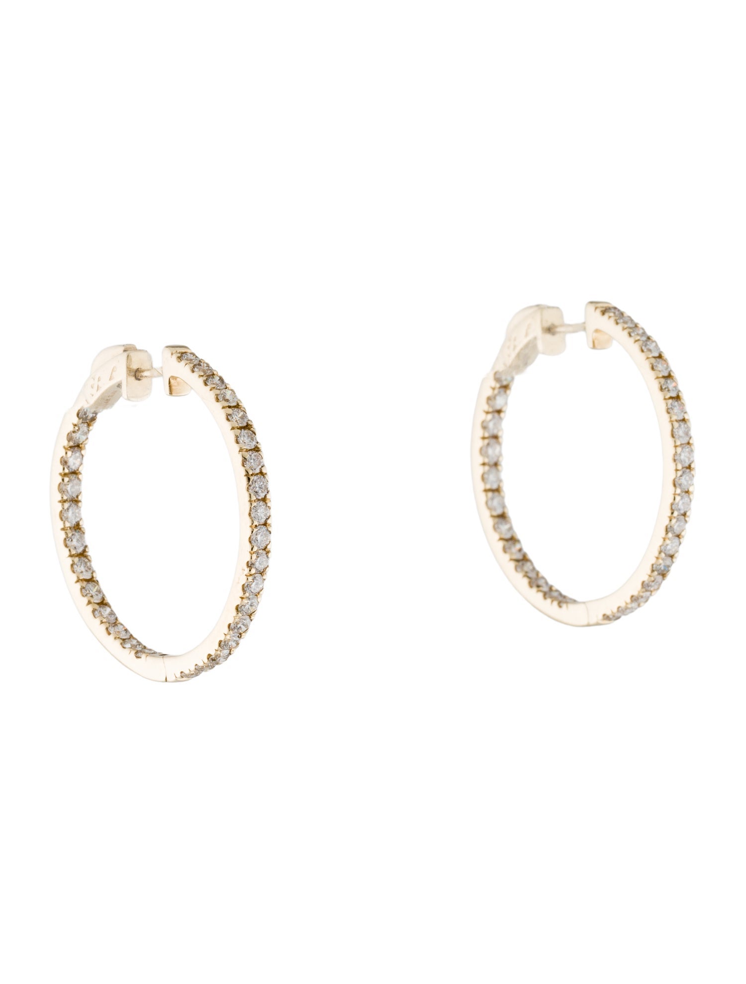 Earrings 14K 3.00ctw Diamond Hoop