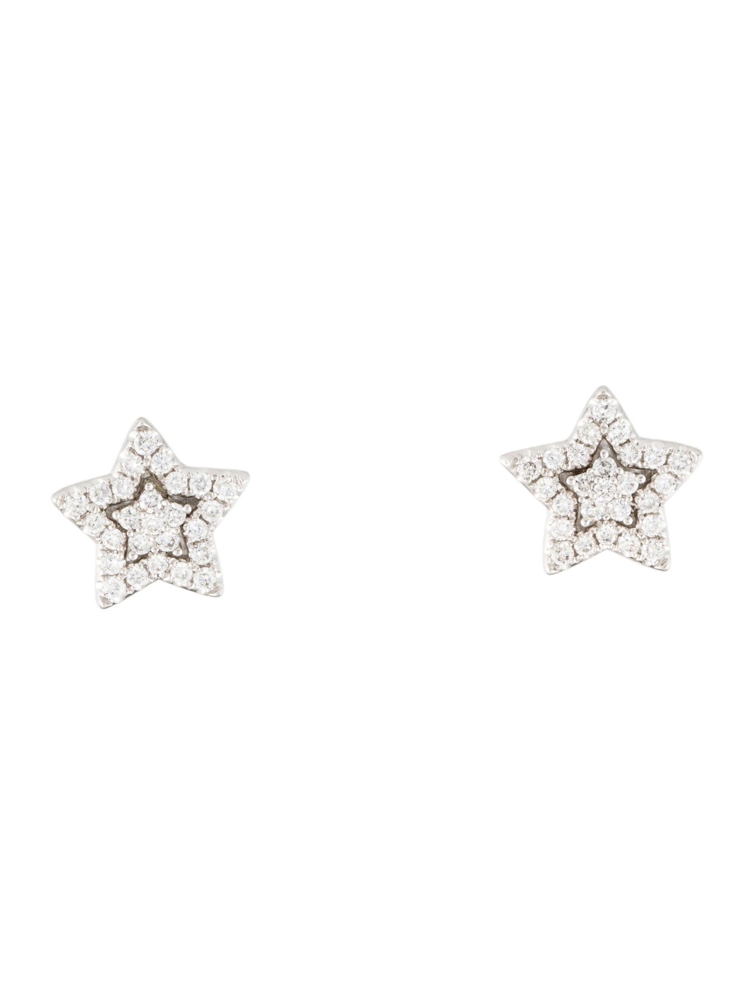 Earrings 14K Diamond Star Stud Earrings